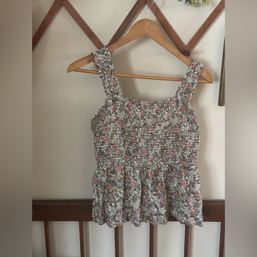 Gap Floral Smocked Tank Top